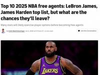 乐鱼体育平台-哈登第一！美媒晒自由市场大鱼TOP20：勇士库明加6詹姆斯屈居第2